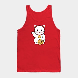 Adorable Good Luck Cat Drawing Tank Top